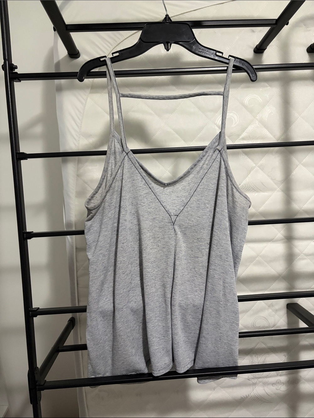 Light Gray Women's V-Neck Cami Tank Top - Picture 2 of 2